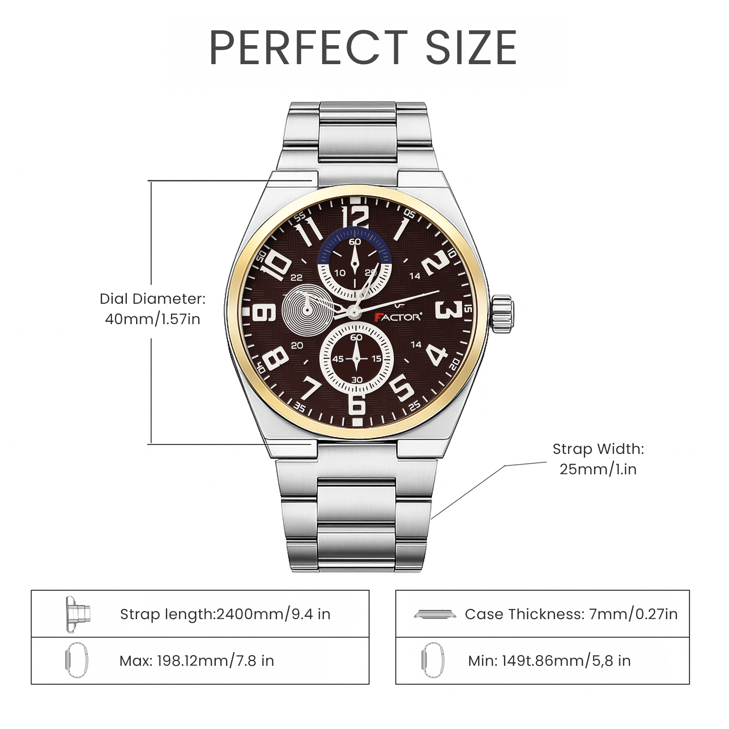 Silverion Prime – Stainless Steel Analog Watch Brown Dial