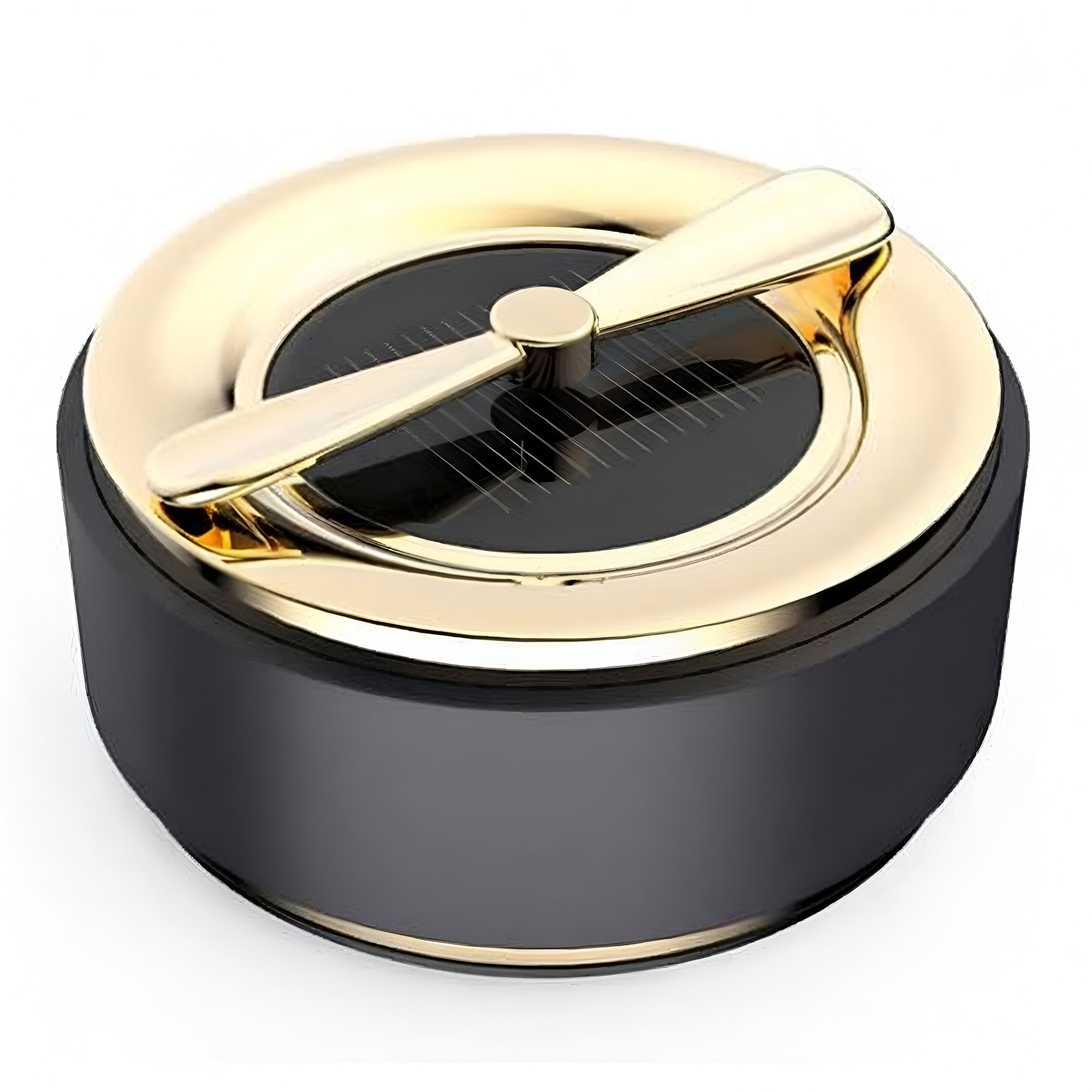 Premium Windproof Ashtray with Lid – Black &amp; Gold
