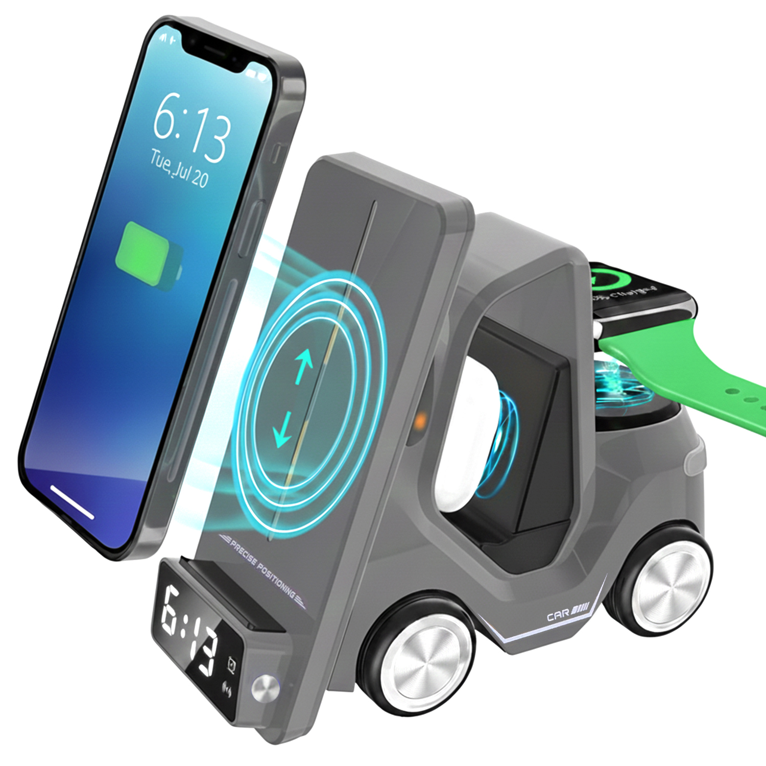 Smart Car-Style 3-in-1 Wireless Charging Dock